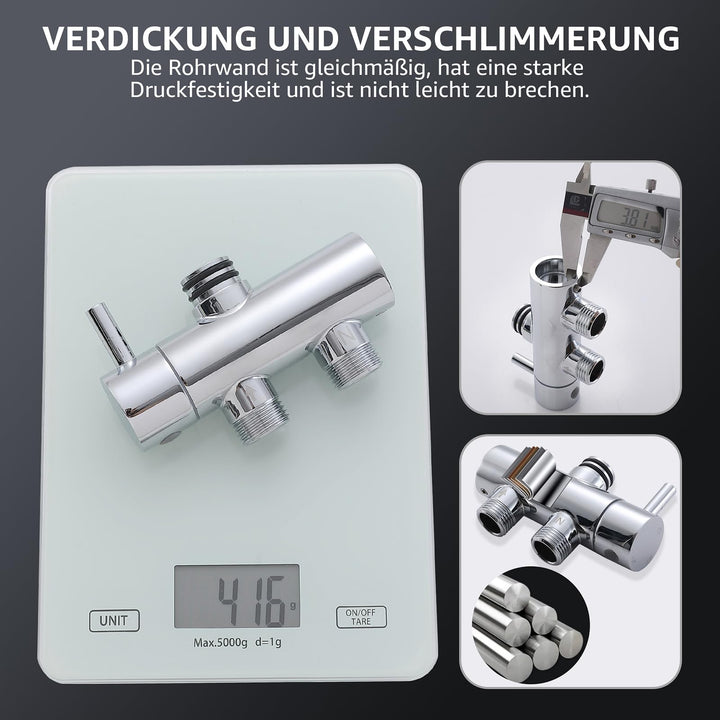 Lisslune | Shower system without faucet, rain shower with stainless steel round shower head, chrome overhead shower rod shower set shower column set SUS304