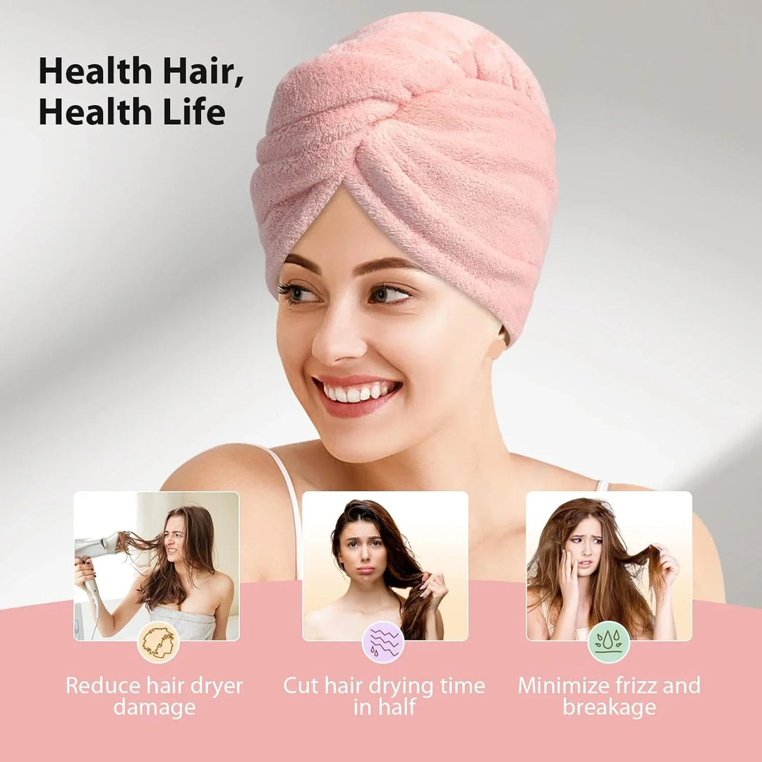 Lisslune | Microfiber Hair Towel Set | 3 Pack for Quick Drying