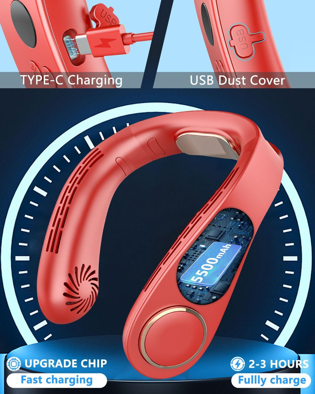 Lisslune | Neck Cooler Pro – Bladeless Neck Fan with Cooling Plate and LED Display