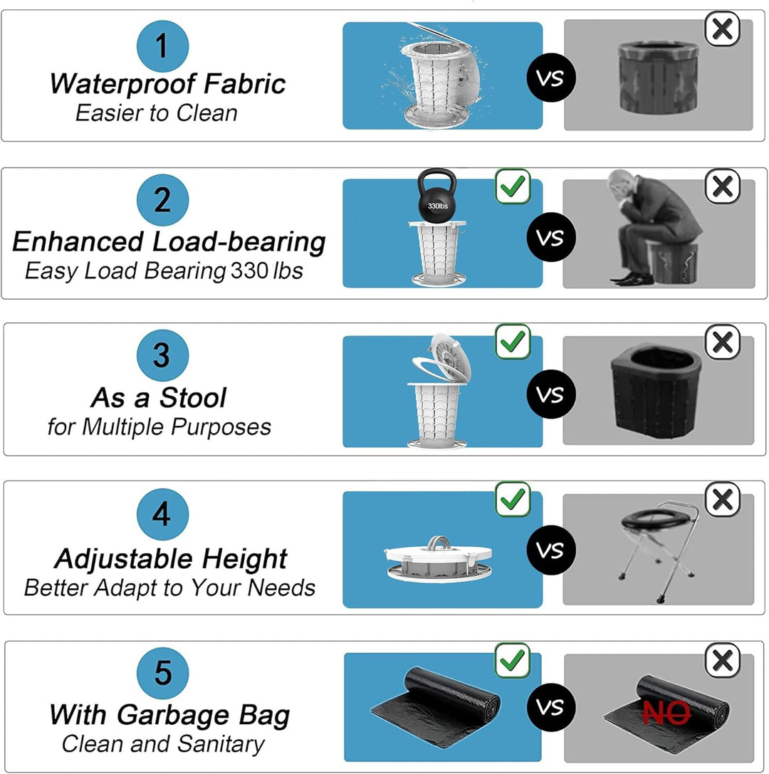 Lisslune | Portable Toilet with Adjustable Height – CampMate