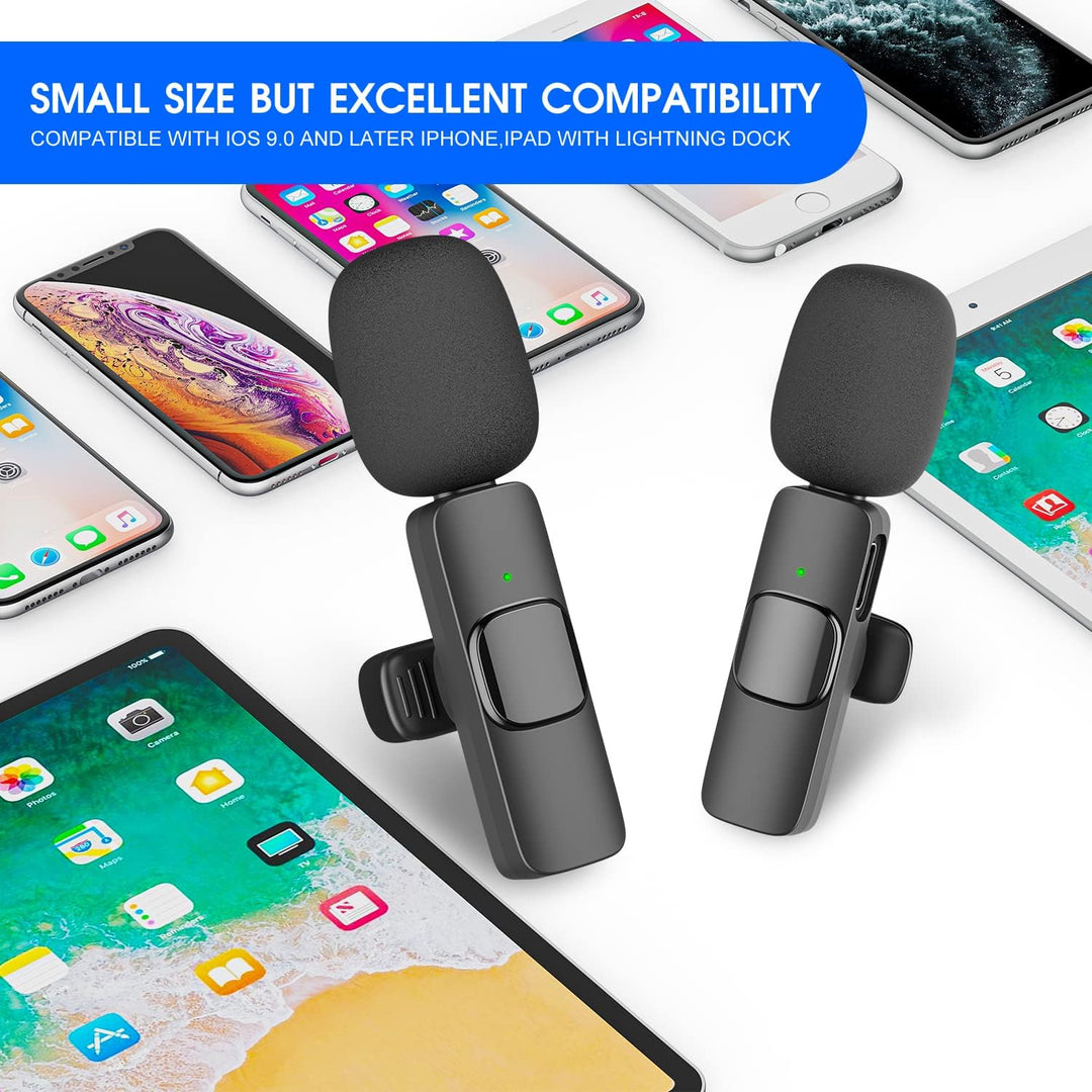 Lisslune | 2-Pack wireless microphone for iPhone iPad