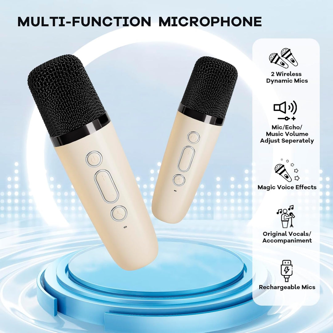 Lisslune | Portable Mini Karaoke Machine with Bluetooth Speaker & 2 Wireless Mics – Veylo