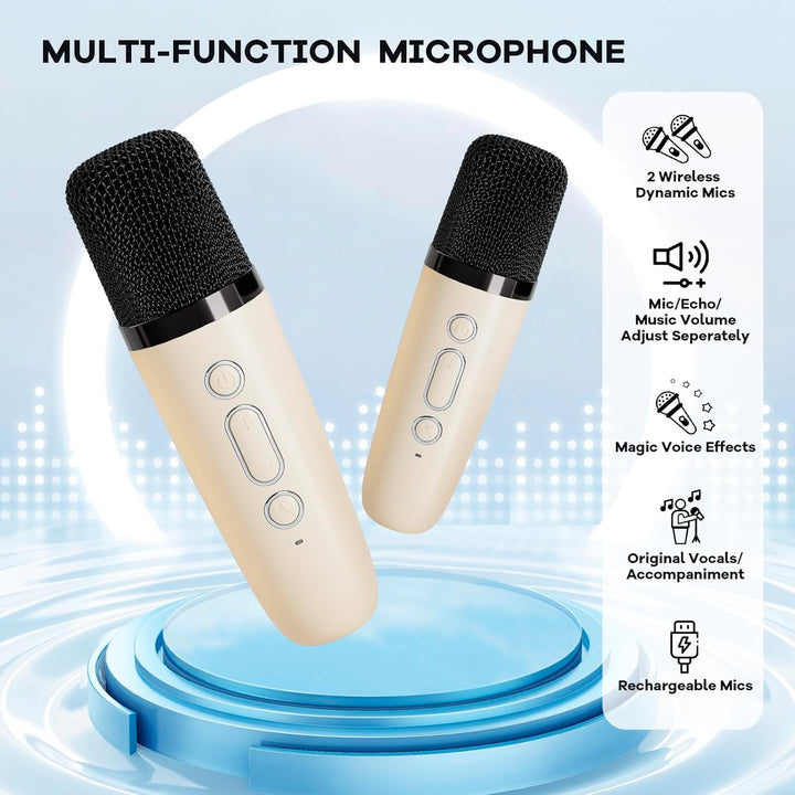 Lisslune | Portable Mini Karaoke Machine with Bluetooth Speaker & 2 Wireless Mics – Veylo