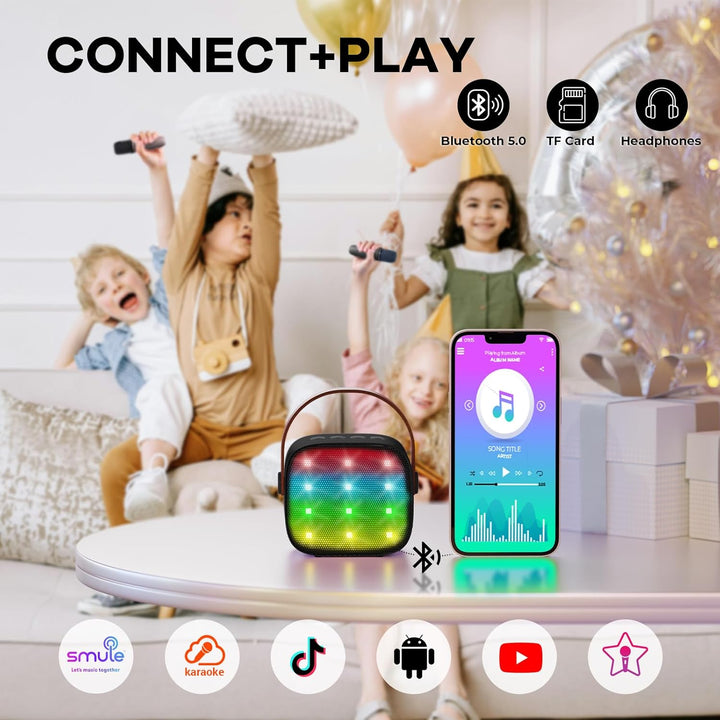 Lisslune | Portable Mini Karaoke Machine with Bluetooth Speaker & 2 Wireless Mics – Veylo