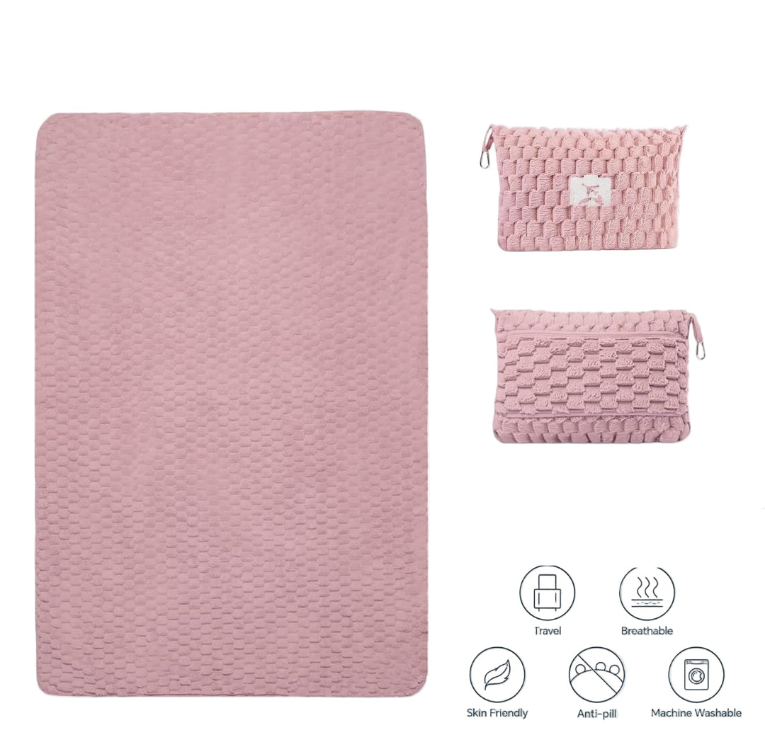 Lisslune | Packable Flannel Travel Blanket with Pillow Bag and Luggage Sleeve – Trevora