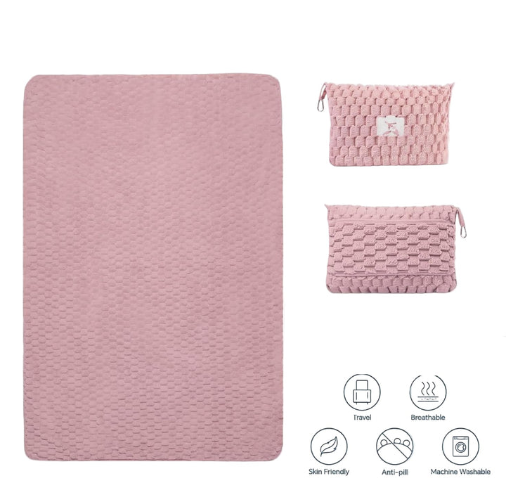 Lisslune | Packable Flannel Travel Blanket with Pillow Bag and Luggage Sleeve – Trevora