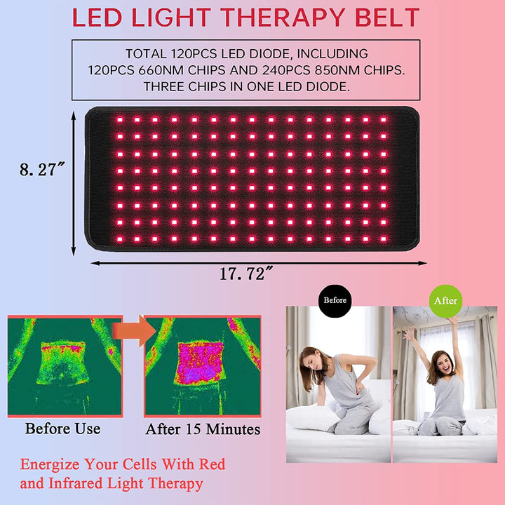 Lisslune | Infrared Light Therapy Pad Belt – Medical-Grade Pain Relief for Back and Muscles