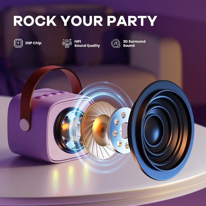Lisslune | Portable Mini Karaoke Machine with Bluetooth Speaker & 2 Wireless Mics – Veylo