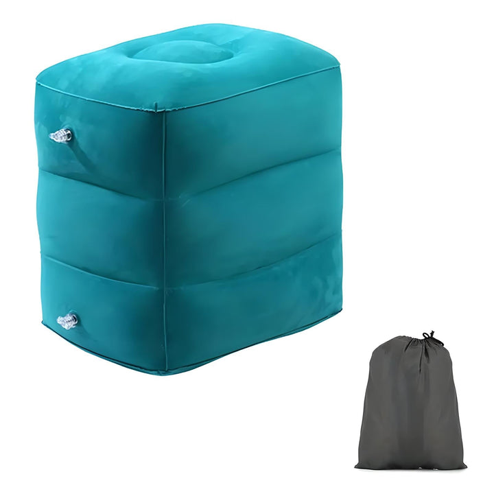 Lisslune | Inflatable Travel Footrest | Ergonomic, Adjustable Height & Compact for Planes, Trains, Buses & Office Use