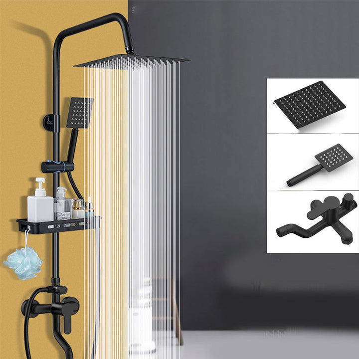 Lisslune | Shower System Wall Mount Adjustable Spray Pattern Shower Arm Shower Set with Shower Hose