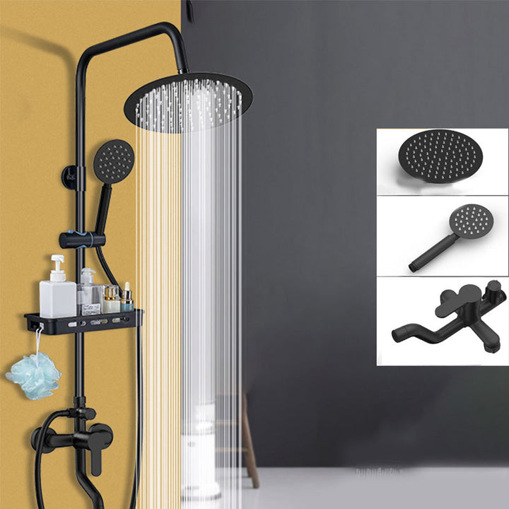 Lisslune | Shower System Wall Mount Adjustable Spray Pattern Shower Arm Shower Set with Shower Hose