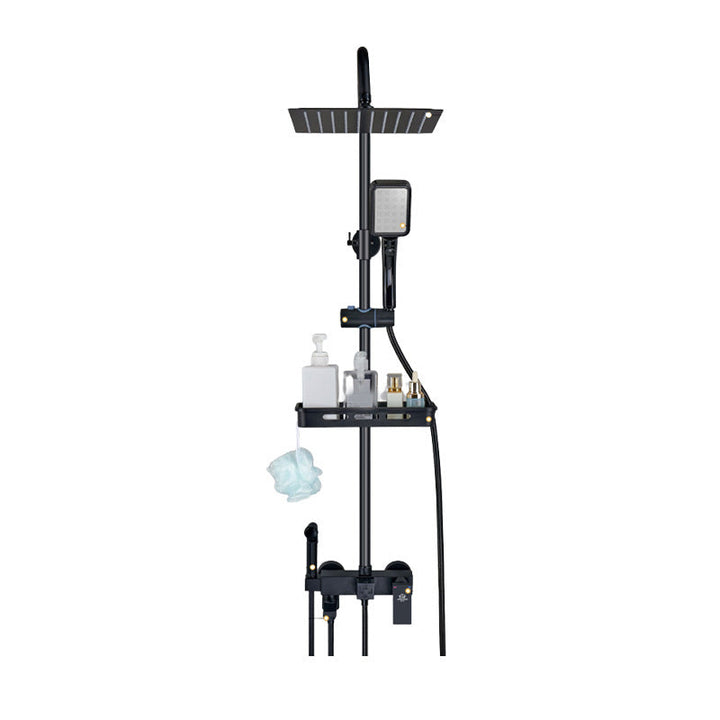Lisslune | Shower System Wall Mount Adjustable Spray Pattern Shower Arm Shower Set with Shower Hose