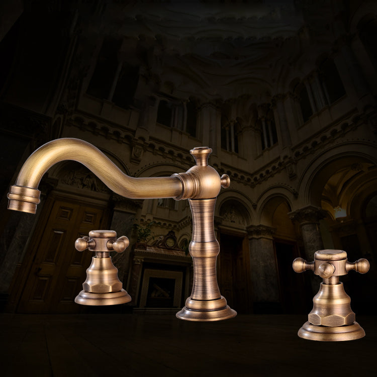 Lisslune | Widespread bathroom faucet 3 holes round sink faucet