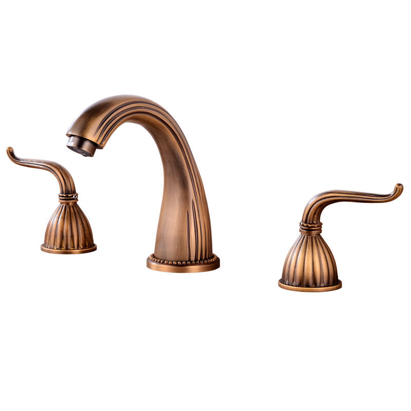 Lisslune | Widespread bathroom faucet 3 holes round sink faucet
