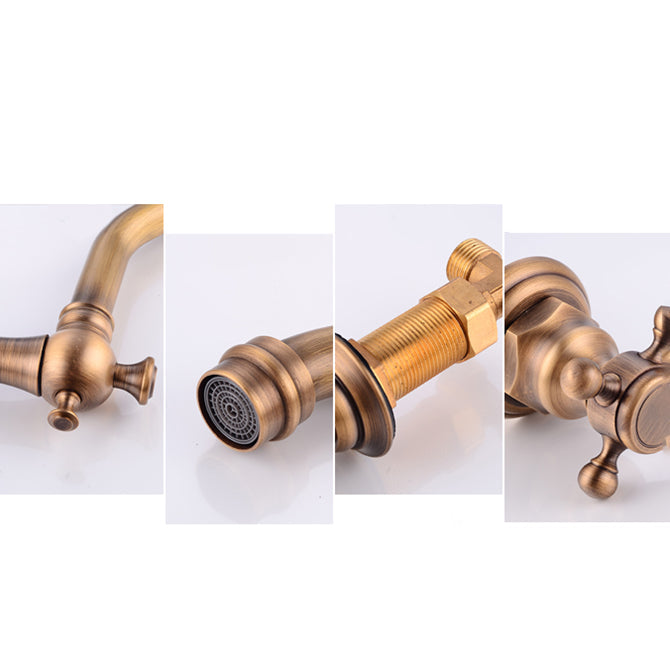 Lisslune | Widespread bathroom faucet 3 holes round sink faucet