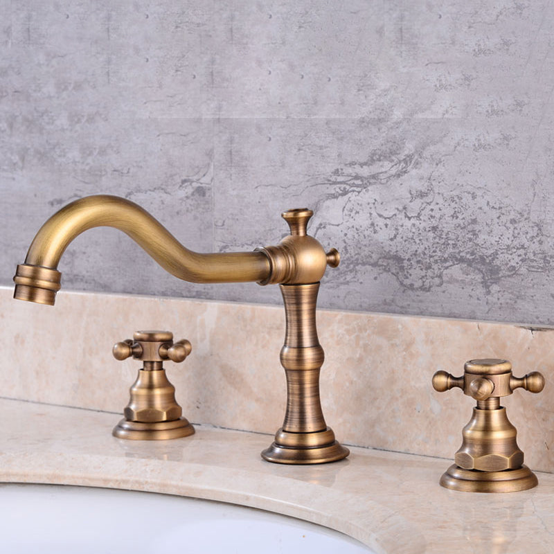 Lisslune | Widespread bathroom faucet 3 holes round sink faucet