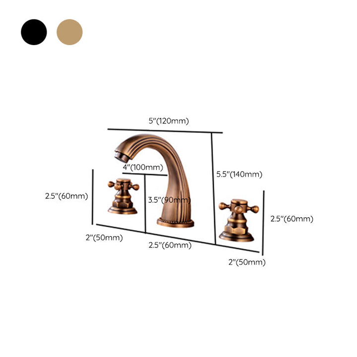 Lisslune | Widespread bathroom faucet 3 holes round sink faucet