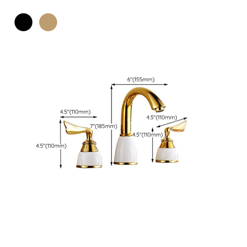 Lisslune | Widespread bathroom faucet 3 holes round sink faucet