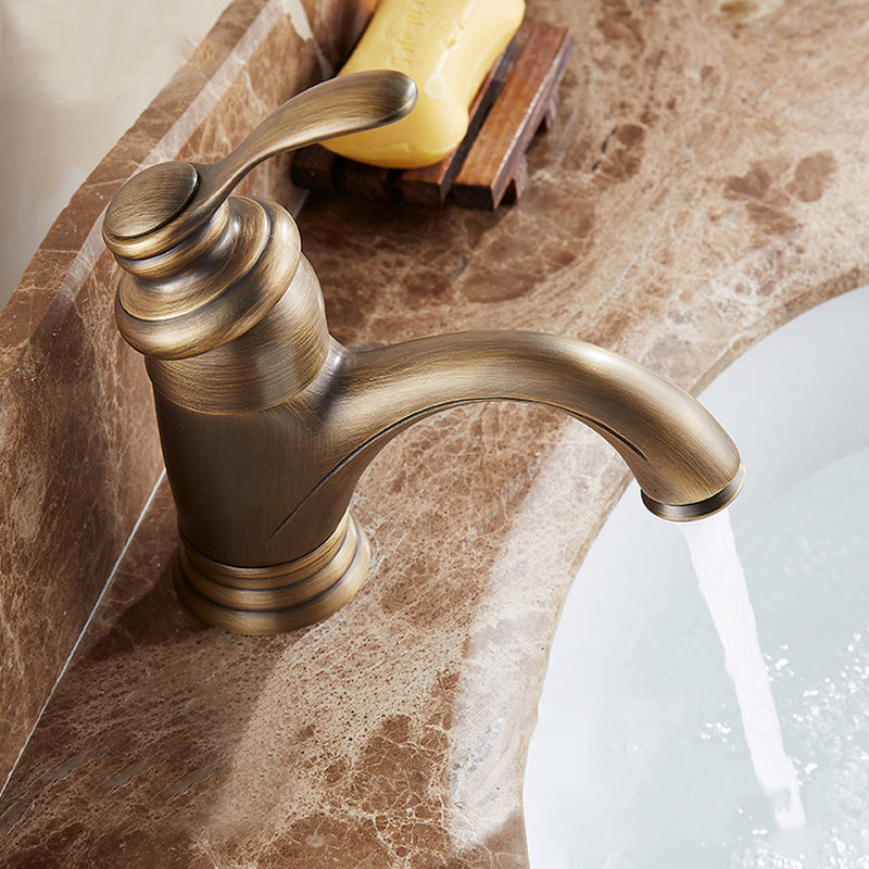 Lisslune | Glam Style Bathroom Sink Faucet Single Handle Low Arc Sink Faucet