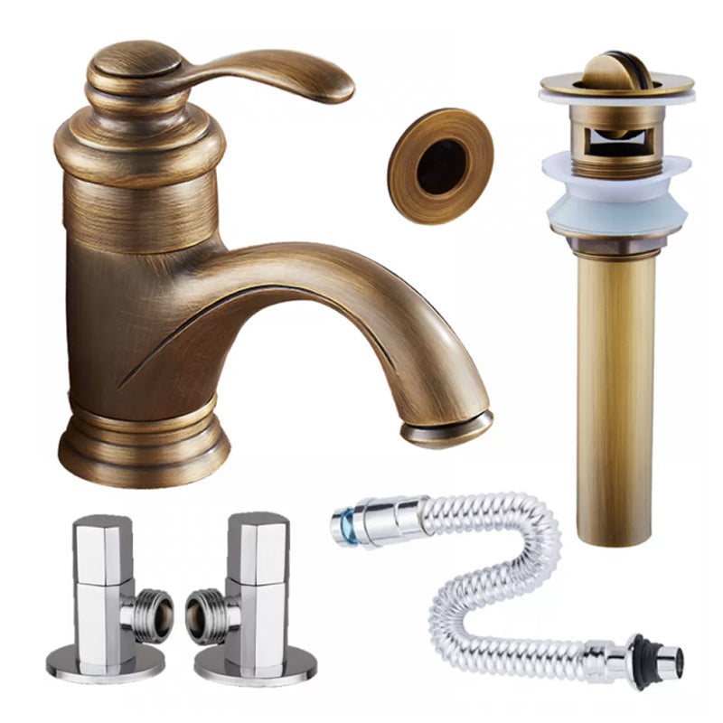 Lisslune | Glam Style Bathroom Sink Faucet Single Handle Low Arc Sink Faucet