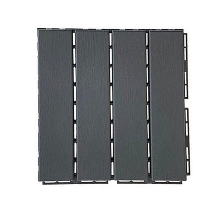 Lisslune | 30 cm X 30 cm 4-Slat Square Deck/Patio Floor Tiles Snap Fit Installation Floor Tiles