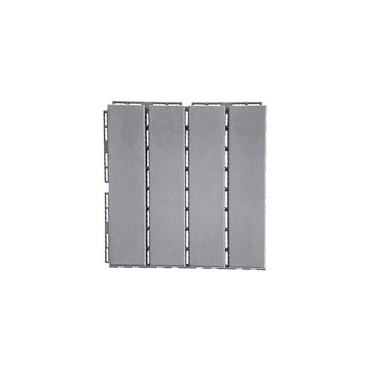 Lisslune | 30 cm X 30 cm 4-Slat Square Deck/Patio Floor Tiles Snap Fit Installation Floor Tiles