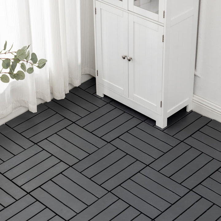 Lisslune | 30 cm X 30 cm 4-Slat Square Deck/Patio Floor Tiles Snap Fit Installation Floor Tiles