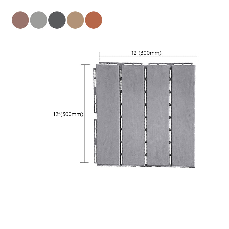 Lisslune | 30 cm X 30 cm 4-Slat Square Deck/Patio Floor Tiles Snap Fit Installation Floor Tiles