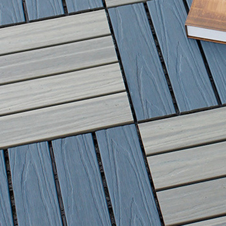 Lisslune | 12" X 12" 4-Slat Square PVC Floor Tiles With Interlocking Installation Floor Plates Tiles