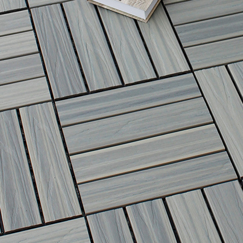 Lisslune | 12" X 12" 4-Slat Square PVC Floor Tiles With Interlocking Installation Floor Plates Tiles