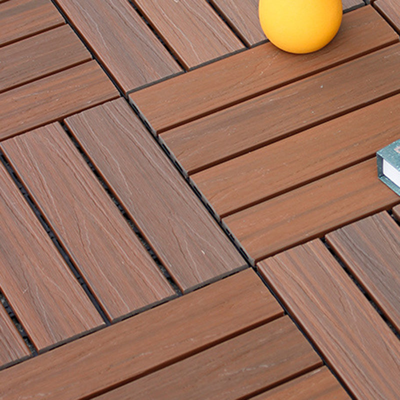 Lisslune | 12" X 12" 4-Slat Square PVC Floor Tiles With Interlocking Installation Floor Plates Tiles