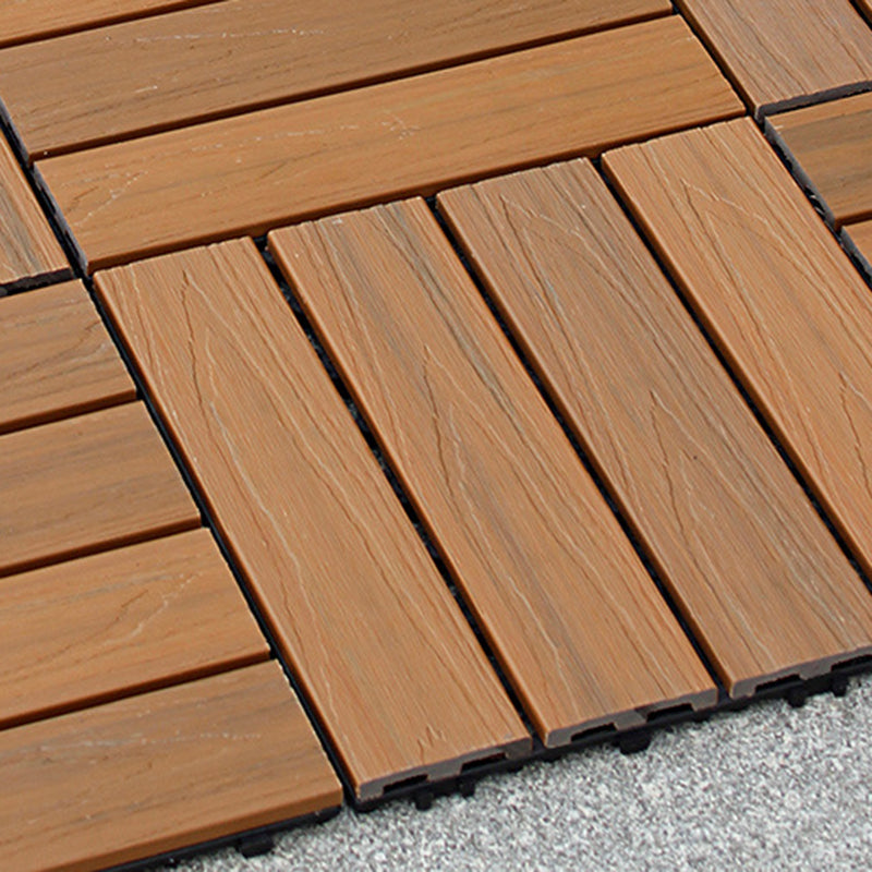 Lisslune | 12" X 12" 4-Slat Square PVC Floor Tiles With Interlocking Installation Floor Plates Tiles
