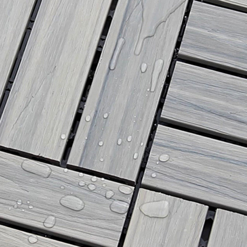 Lisslune | 12" X 12" 4-Slat Square PVC Floor Tiles With Interlocking Installation Floor Plates Tiles