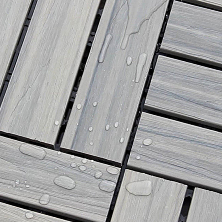 Lisslune | 12" X 12" 4-Slat Square PVC Floor Tiles With Interlocking Installation Floor Plates Tiles