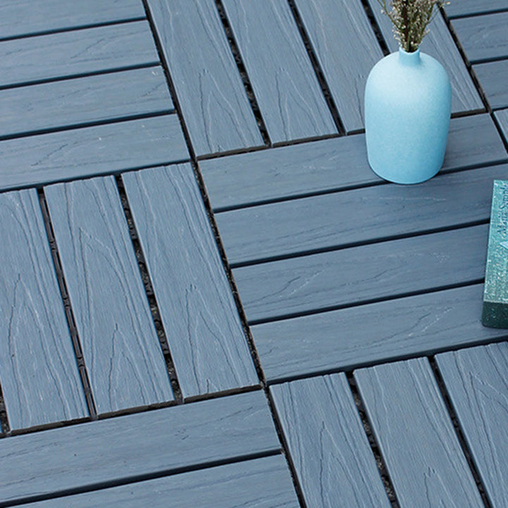 Lisslune | 12" X 12" 4-Slat Square PVC Floor Tiles With Interlocking Installation Floor Plates Tiles