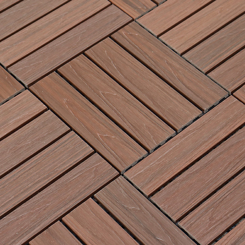 Lisslune | 12" X 12" 4-Slat Square PVC Floor Tiles Snap-Fit Installation Floor Tiles