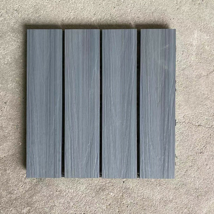 Lisslune | Composite Plank Tiles Striped Pattern Square Deck Flooring Outdoor Patio