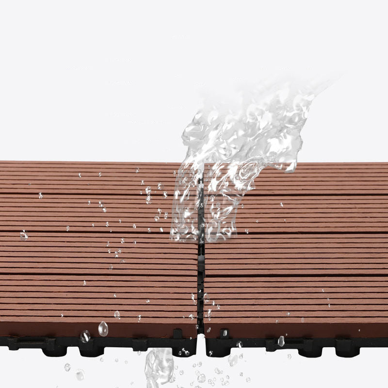 Lisslune | Composite Plank Tiles Striped Pattern Square Deck Flooring Outdoor Patio