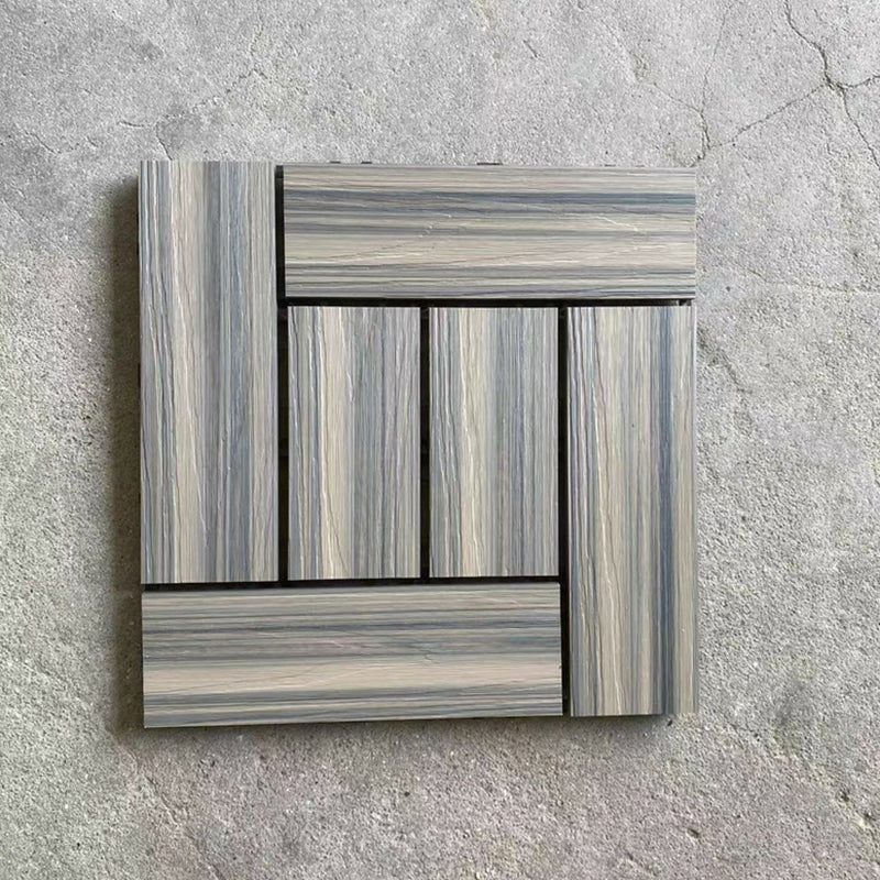 Lisslune | Composite Plank Tiles Striped Pattern Square Deck Flooring Outdoor Patio