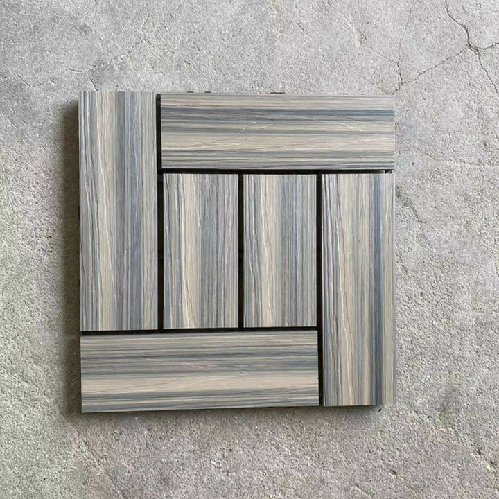 Lisslune | Composite Plank Tiles Striped Pattern Square Deck Flooring Outdoor Patio