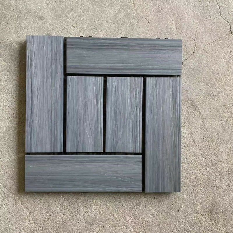 Lisslune | Composite Plank Tiles Striped Pattern Square Deck Flooring Outdoor Patio
