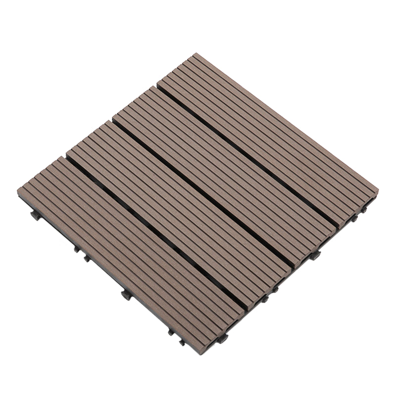 Lisslune | Composite Plank Tiles Striped Pattern Square Deck Flooring Outdoor Patio
