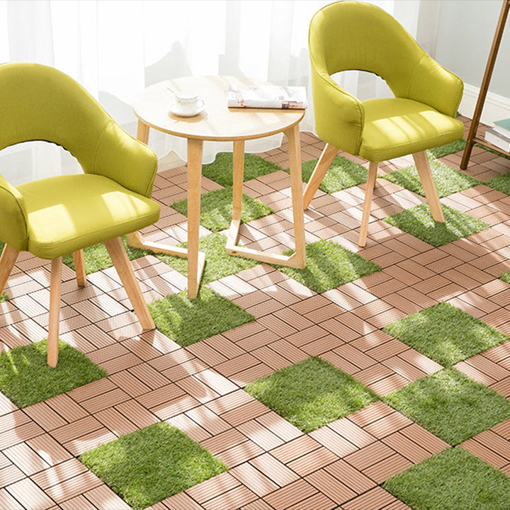 Lisslune | Composite Plank Tiles Striped Pattern Square Deck Flooring Outdoor Patio