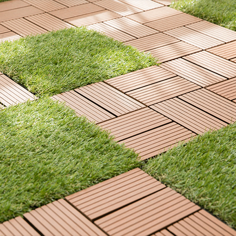 Lisslune | Composite Plank Tiles Striped Pattern Square Deck Flooring Outdoor Patio
