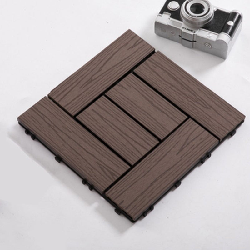Lisslune | Composite Plank Tiles Striped Pattern Square Deck Flooring Outdoor Patio