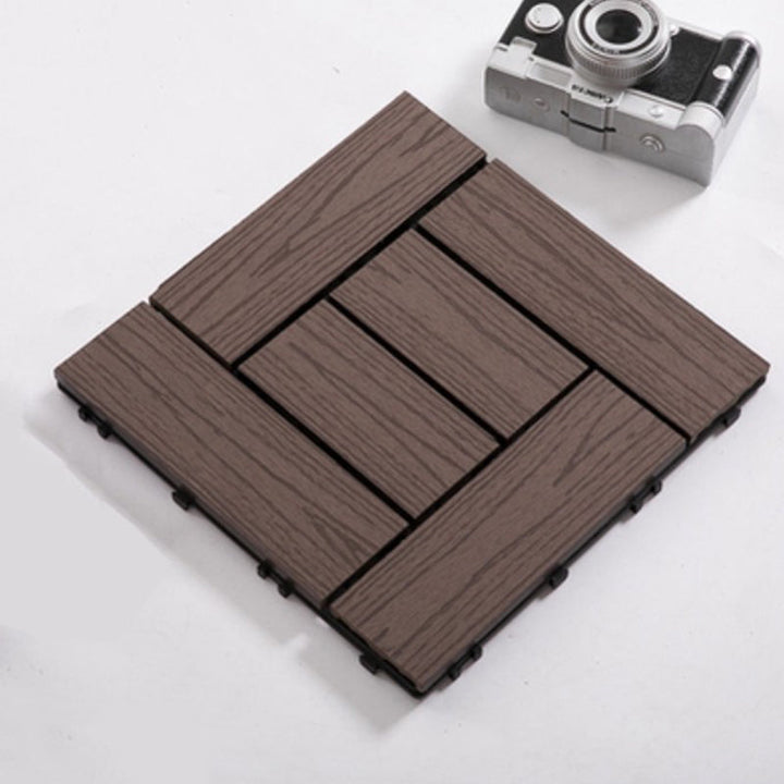 Lisslune | Composite Plank Tiles Striped Pattern Square Deck Flooring Outdoor Patio