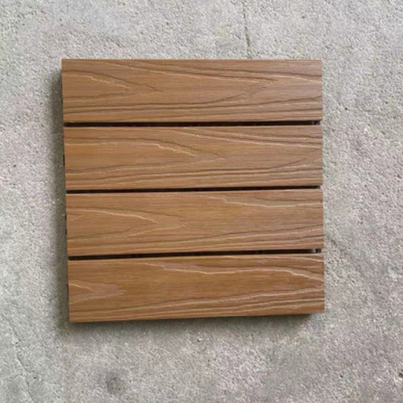 Lisslune | Composite Plank Tiles Striped Pattern Square Deck Flooring Outdoor Patio