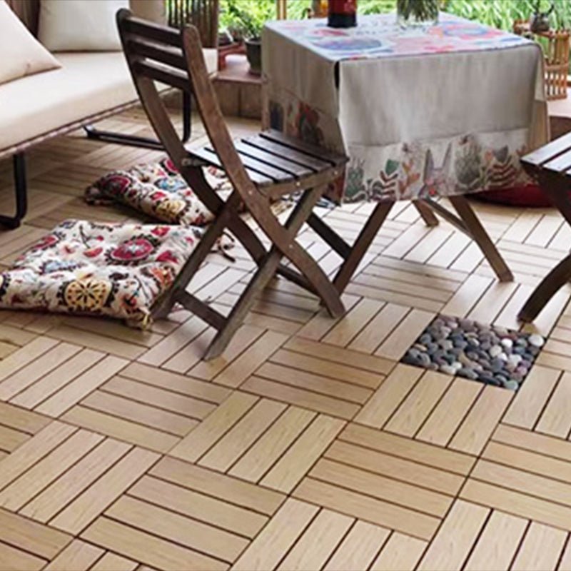 Lisslune | Composite Plank Tiles Striped Pattern Square Deck Flooring Outdoor Patio