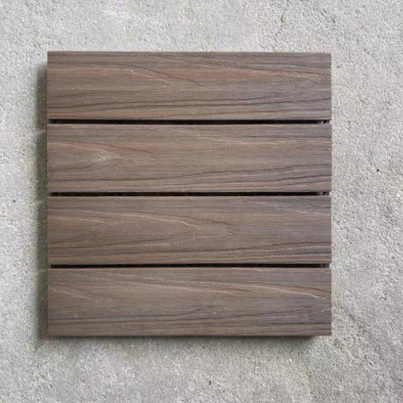 Lisslune | Composite Plank Tiles Striped Pattern Square Deck Flooring Outdoor Patio
