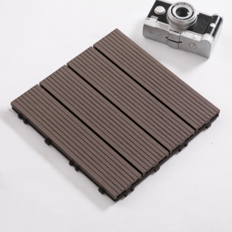 Lisslune | Composite Plank Tiles Striped Pattern Square Deck Flooring Outdoor Patio